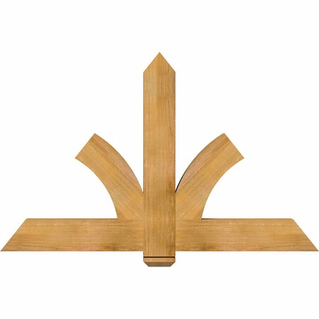 Ekena Millwork Redmond Rough Sawn Timber Gable Bracket, Western Red Cedar, 60"W x 38"H x 4"D x 6"F, 15/12 Pitch GBW060X38X0406RED00RWR